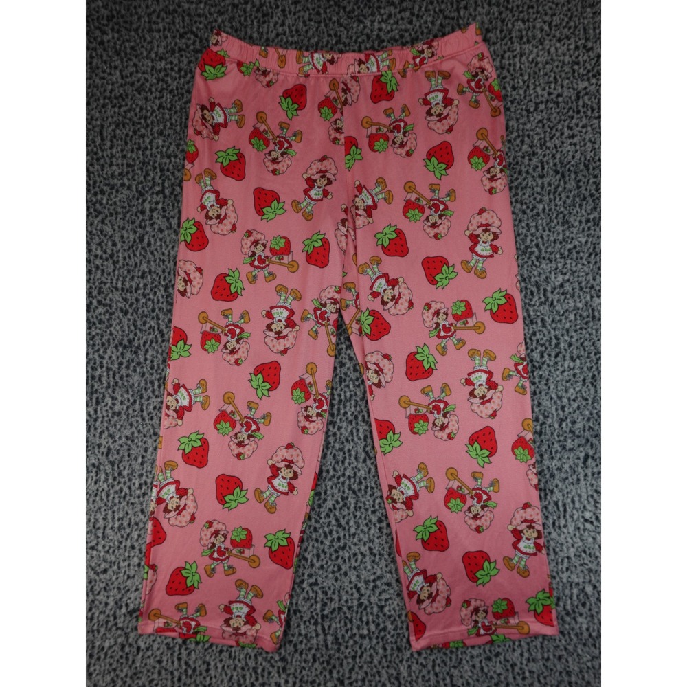 Strawberry Shortcake Pajama Pants Women XL Pink Allover Print Sleepwear Lounge